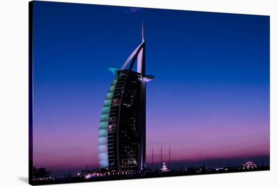 Sunset at the Burj Al Arab, Dubai, United Arab Emirates-Bill Bachmann-Stretched Canvas