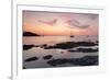 Sunset at the Coast Near Centuri Port, Corsica, France, Mediterranean, Europe-Markus Lange-Framed Photographic Print