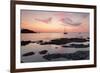 Sunset at the Coast Near Centuri Port, Corsica, France, Mediterranean, Europe-Markus Lange-Framed Photographic Print