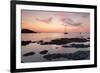 Sunset at the Coast Near Centuri Port, Corsica, France, Mediterranean, Europe-Markus Lange-Framed Photographic Print