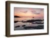 Sunset at the Coast Near Centuri Port, Corsica, France, Mediterranean, Europe-Markus Lange-Framed Premium Photographic Print