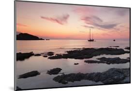 Sunset at the Coast Near Centuri Port, Corsica, France, Mediterranean, Europe-Markus Lange-Mounted Photographic Print