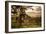 Sunset at the Gate of a Bonito Farm, with Rolling Hills in the Background-Alex Saberi-Framed Photographic Print