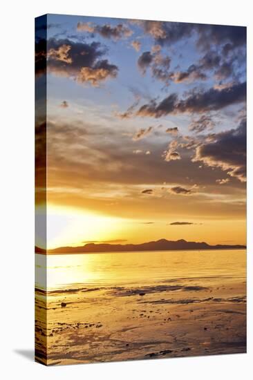 Sunset at the Great Salt Lake in Utah on a Warm Early Spring Day-Clint Losee-Stretched Canvas
