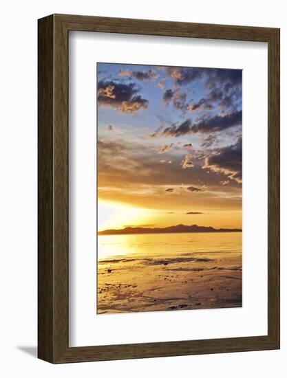 Sunset at the Great Salt Lake in Utah on a Warm Early Spring Day-Clint Losee-Framed Photographic Print