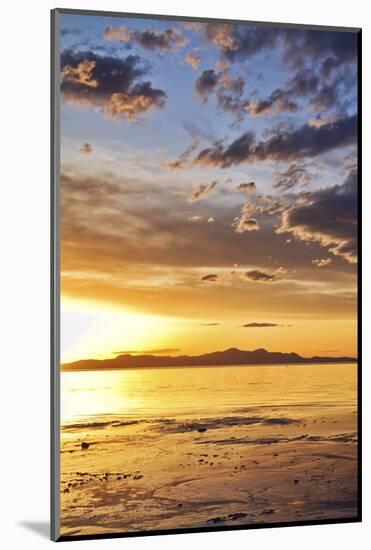 Sunset at the Great Salt Lake in Utah on a Warm Early Spring Day-Clint Losee-Mounted Photographic Print