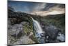 Sunset at the Loup o Fintry waterfall near the village of Fintry, Stirlingshire, Scotland-George Robertson-Mounted Photographic Print