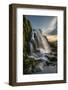 Sunset at the Loup o Fintry waterfall near the village of Fintry, Stirlingshire, Scotland-George Robertson-Framed Photographic Print