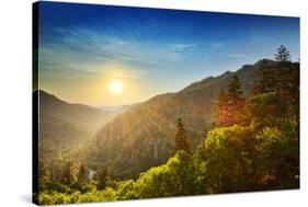 Sunset at the Newfound Gap in the Great Smoky Mountains.-SeanPavonePhoto-Stretched Canvas