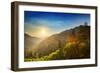 Sunset at the Newfound Gap in the Great Smoky Mountains.-SeanPavonePhoto-Framed Photographic Print