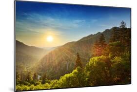 Sunset at the Newfound Gap in the Great Smoky Mountains.-SeanPavonePhoto-Mounted Photographic Print