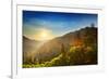 Sunset at the Newfound Gap in the Great Smoky Mountains.-SeanPavonePhoto-Framed Photographic Print