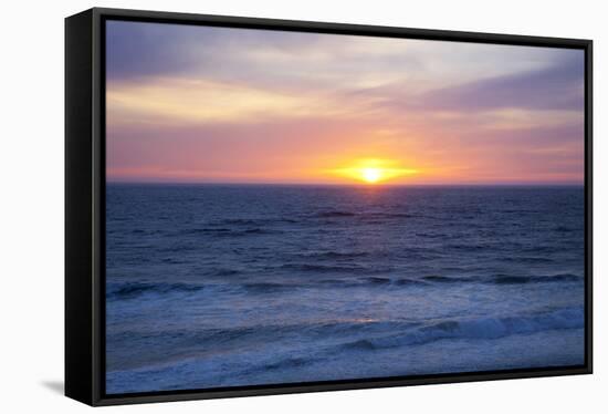 Sunset at the Ocean, Gleneden Beach State Wayside, Oregon, USA-Jamie & Judy Wild-Framed Stretched Canvas