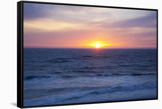 Sunset at the Ocean, Gleneden Beach State Wayside, Oregon, USA-Jamie & Judy Wild-Framed Stretched Canvas