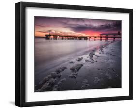 Sunset at the Pier on St. Simon Island, Georgia-Frances Gallogly-Framed Photographic Print