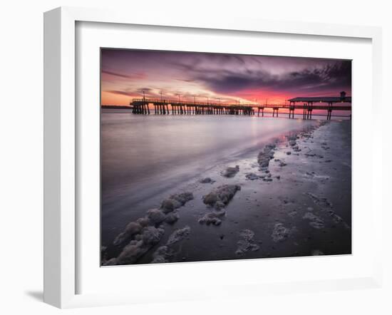 Sunset at the Pier on St. Simon Island, Georgia-Frances Gallogly-Framed Photographic Print