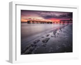 Sunset at the Pier on St. Simon Island, Georgia-Frances Gallogly-Framed Photographic Print
