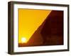 Sunset at the Pyramid of Khafre and Sphinx at Giza, 4th Dynasty, Old Kingdom, Egypt-Kenneth Garrett-Framed Photographic Print