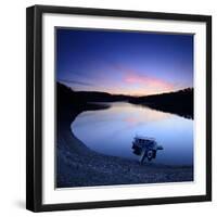 Sunset at the Rappbode Dam in the Harz, Elbingerode, Saxony-Anhalt, Germany-Andreas Vitting-Framed Photographic Print