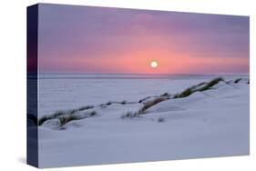 Sunset at the sea, Amrum, Schleswig-Holstein, Germany-null-Stretched Canvas