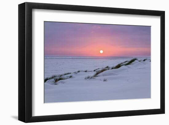 Sunset at the sea, Amrum, Schleswig-Holstein, Germany-null-Framed Art Print