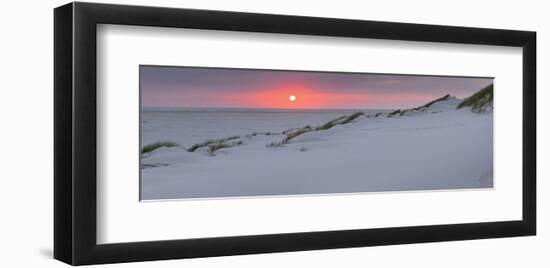 Sunset at the sea, Amrum, Schleswig-Holstein, Germany-null-Framed Art Print