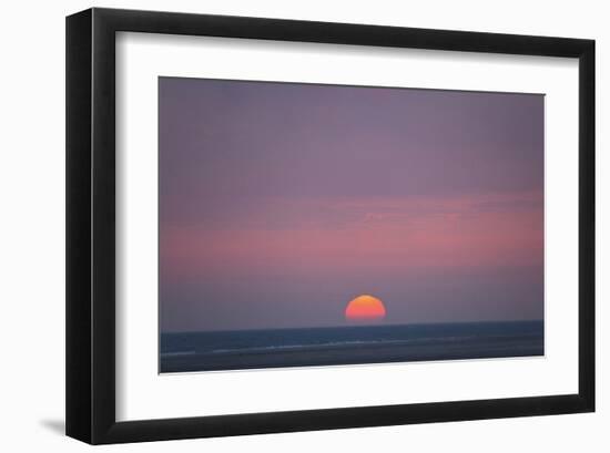 Sunset at the sea, Amrum, Schleswig-Holstein, Germany-null-Framed Art Print