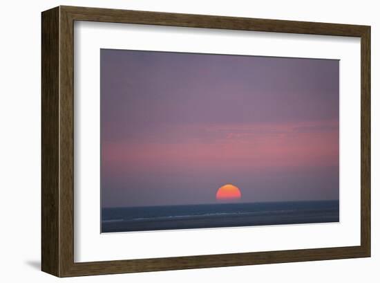 Sunset at the sea, Amrum, Schleswig-Holstein, Germany-null-Framed Art Print