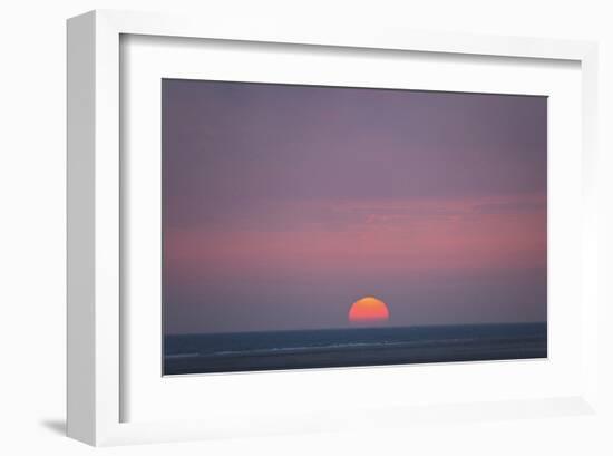 Sunset at the sea, Amrum, Schleswig-Holstein, Germany-null-Framed Art Print