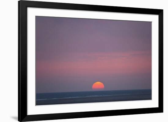 Sunset at the sea, Amrum, Schleswig-Holstein, Germany-null-Framed Art Print