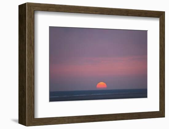 Sunset at the sea, Amrum, Schleswig-Holstein, Germany-null-Framed Art Print