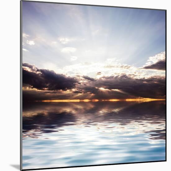 Sunset at the Sea. Beautiful Nature: Water and Sky-Oksana Kovach-Mounted Photographic Print