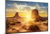 Sunset at the Sisters in Monument Valley, USA-ventdusud-Mounted Photographic Print