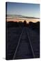 Sunset at the Train Graveyard in Uyuni, Bolivia-Alex Saberi-Stretched Canvas