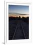 Sunset at the Train Graveyard in Uyuni, Bolivia-Alex Saberi-Framed Photographic Print