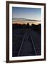 Sunset at the Train Graveyard in Uyuni, Bolivia-Alex Saberi-Framed Photographic Print