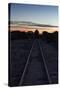 Sunset at the Train Graveyard in Uyuni, Bolivia-Alex Saberi-Stretched Canvas