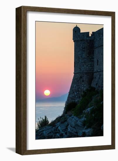 Sunset at the Walls of Old Town, Dubrovnik, UNESCO World Heritage Site, Croatia, Europe-Karen Deakin-Framed Photographic Print