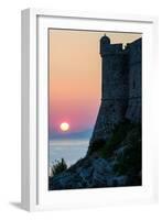 Sunset at the Walls of Old Town, Dubrovnik, UNESCO World Heritage Site, Croatia, Europe-Karen Deakin-Framed Photographic Print