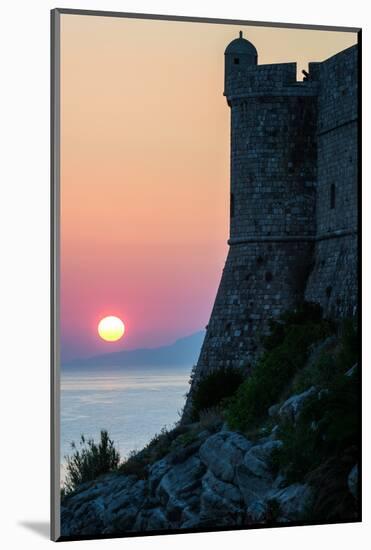Sunset at the Walls of Old Town, Dubrovnik, UNESCO World Heritage Site, Croatia, Europe-Karen Deakin-Mounted Photographic Print