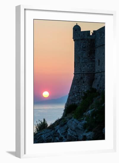 Sunset at the Walls of Old Town, Dubrovnik, UNESCO World Heritage Site, Croatia, Europe-Karen Deakin-Framed Photographic Print