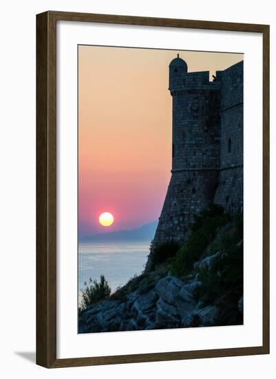 Sunset at the Walls of Old Town, Dubrovnik, UNESCO World Heritage Site, Croatia, Europe-Karen Deakin-Framed Photographic Print