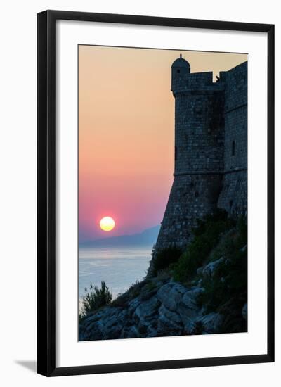 Sunset at the Walls of Old Town, Dubrovnik, UNESCO World Heritage Site, Croatia, Europe-Karen Deakin-Framed Photographic Print