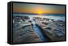 Sunset at Tide Pools in La Jolla, Ca-Andrew Shoemaker-Framed Stretched Canvas