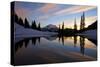 Sunset at Tipsoo Lakes and Mount Rainier-Craig Tuttle-Stretched Canvas