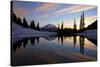 Sunset at Tipsoo Lakes and Mount Rainier-Craig Tuttle-Stretched Canvas