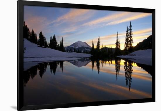 Sunset at Tipsoo Lakes and Mount Rainier-Craig Tuttle-Framed Photographic Print