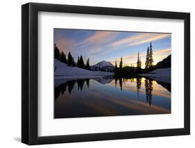 Sunset at Tipsoo Lakes and Mount Rainier-Craig Tuttle-Framed Photographic Print