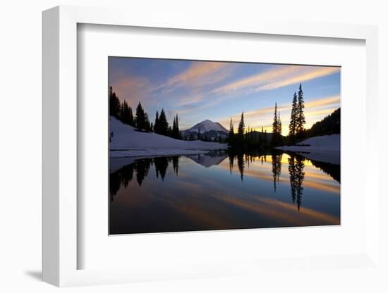 Sunset at Tipsoo Lakes and Mount Rainier-Craig Tuttle-Framed Photographic Print