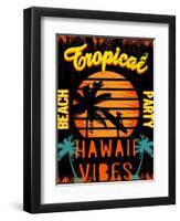 Sunset at Tropical Beach Hawaii-emeget-Framed Art Print